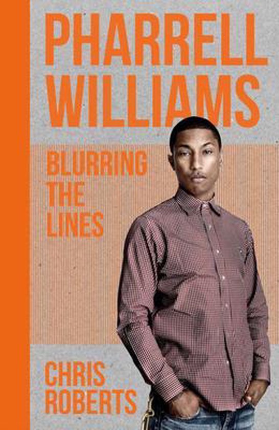 Pharrell Williams, Blurring the Lines, Chris Roberts. Pharrell draagt een rood geblokt overhemd.