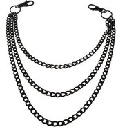 Bullet 69 Funky Punk Portemonneeketting/broekketting Triple Zwart