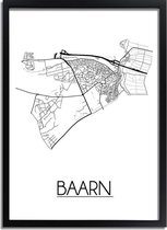 DesignClaud Baarn Plattegrond poster A2 + Fotolijst zwart