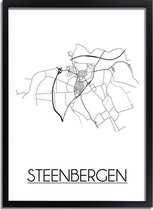 DesignClaud Steenbergen Plattegrond poster A2 + Fotolijst wit