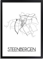 DesignClaud Steenbergen Plattegrond poster A3 + Fotolijst zwart