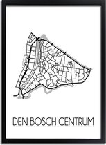 DesignClaud Den Bosch centrum Plattegrond poster A2 + Fotolijst zwart