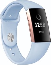 Siliconen Bandje Sportbandje Fitbit Charge 3 & 4 Licht blauw