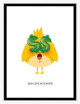 Emoticon Chicks posters - Tinder chick poster - goldchicker poster - crazy chick poster - study chick poster - 20 x 30 cm - grappige posters - komische posters