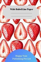 Cute Strawberry Theme Wide Ruled Line Paper