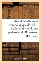 Table Alphabetique Et Chronologique Des Edits, Declarations Et Lettres-Patentes Enregistres