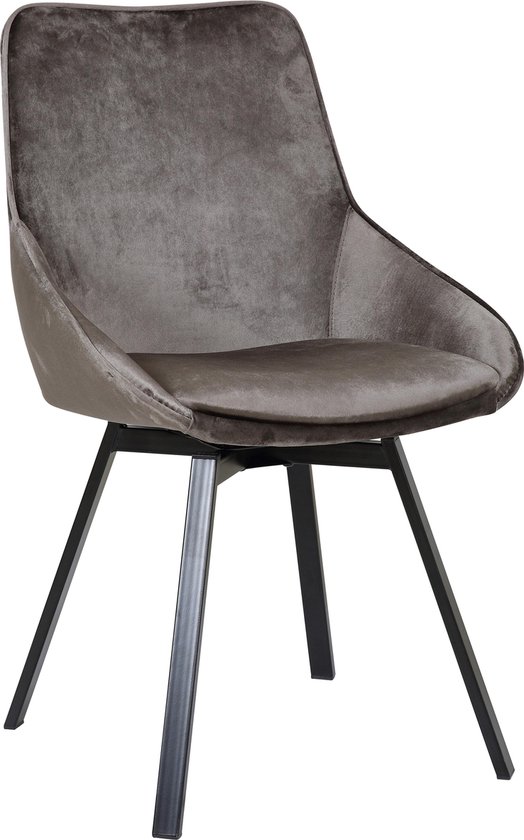Vlek pit De daadwerkelijke Set van 2 stoelen modern fluweel bruin met poten metaal zwart | bol.com