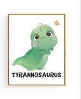 Postercity - Design Canvas Poster Dino Tyrannosaurus - Dinosaurus / Kinderkamer / Dieren Poster / Babykamer - Kinderposter / Babyshower Cadeau / Muurdecoratie / 80 x 60cm
