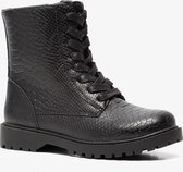 Blue Box meisjes croco veterboots - Zwart - Maat 39