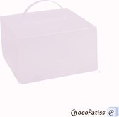 ChocoPatiss® Kunststof XL Cake Box 32x32x15cm opvouwbare taartdoos, Gloss