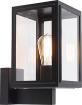 QAZQA sutton - Industriele Wandlamp Up Down voor buiten - 1 lichts - D 23.6 cm - Zwart - Industrieel - Buitenverlichting