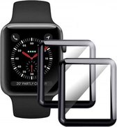 Apple Watch 42MM Screenprotector 3D Curved Edges Glass Zwart (2-Pack)