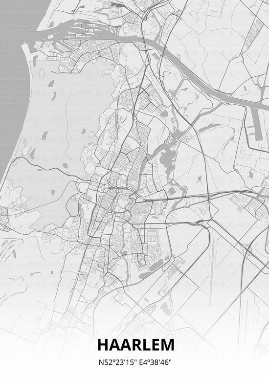 Haarlem plattegrond - poster - Tekening stijl