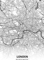 Londen plattegrond - A3 poster - Zwart witte stijl