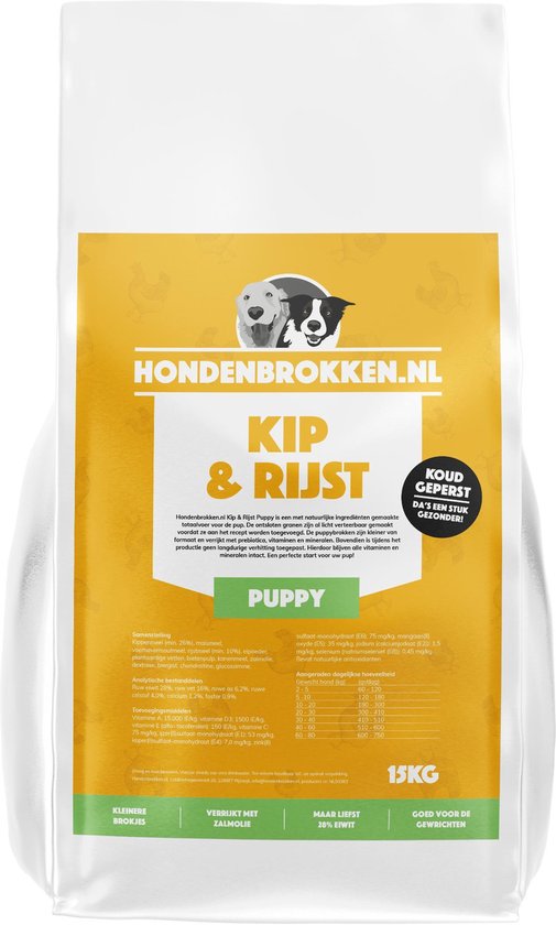 Hondenbrokken.nl Kip & - Puppy - Hondenbrokken lichtverteerbaar - 15KG | bol.com