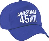 Awesome 45 year old verjaardag pet / cap blauw voor dames en heren - baseball cap - verjaardags cadeau - petten / caps