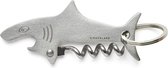Kikkerland Sleutelhanger - Bartool - Inclusief flesopener - In een vorm van een haai - RVS