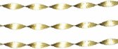 1x Crepepapier slingers goud 6 meter - Feestversiering/feestdecoratie slingers
