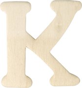 Houten letter K 4 cm