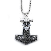 Talisman Viking Thor’s Hammer met Vikinghoofd