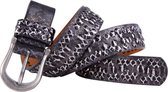 Dielay - Riem met Slangenprint en Studs - Echt Leer / Leder - 105x3,8 cm - Zilverkleurig