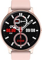 Belesy® Dallas - Smartwatch Dames - Nederlandstalige Handleiding - Smartwatch Heren - Horloge - 1.2 inch - Kleurenscherm - Full Touch - Stappenteller - Multi Sport - Multi Watchfaces - Siliconen - Roze - Moederdag