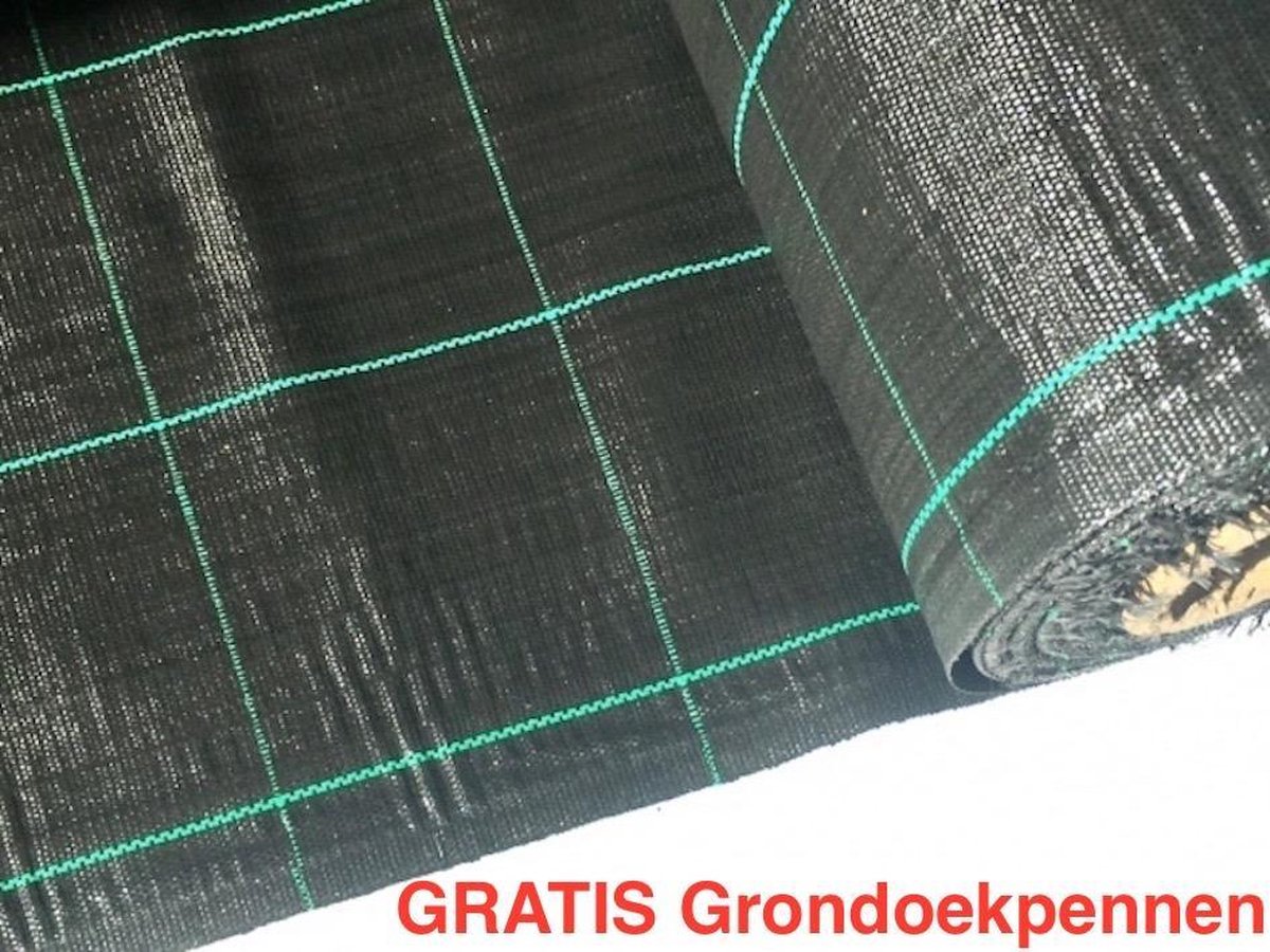Campingdoek - Gronddoek - Worteldoek 2,10M X 4M totaal 8,4M² + 15 GRATIS grondpennen. Hoge kwaliteit, lucht en water doorlatend.