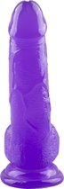 Realistische dildo met zuignap – Forse kanjer – 20 cm x 4,5 cm – voor vaginaal/anaal gebruik – vrouw en man – Paars