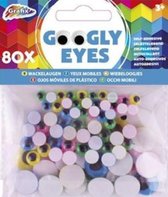 Grafix wiebeloogjes - Googly Eyes - Plakoogjes - Decoratie oogjes - 80 stuks - Gekleurd