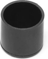 Pootdop/eindkap omsteek zwart rond | 16mm (4 stuks)