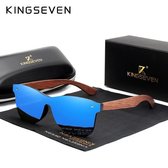 KingSeven Zonnebril - Heren - Bamboo - Gepolariseerd - UV400 - Blauw