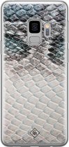 Samsung S9 hoesje siliconen - Oh my snake | Samsung Galaxy S9 case | blauw | TPU backcover transparant