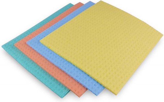 MAUS 40 stuks sponsdoekjes 4 kleuren mix 20 x 18 cm - extreem absorberend - bespaar keukenpapier - duurzaam