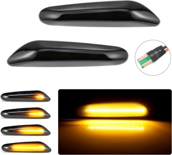 POPMOTORZ LED richtingaanwijzers, 2 stuks LED zijlichten met Canbus 4014 SMD zijlichten voor BMW 1 serie E81 E82 E87 E88 3 serie E46 E36 E90 E91 E92 E93 5 serie E60 E61