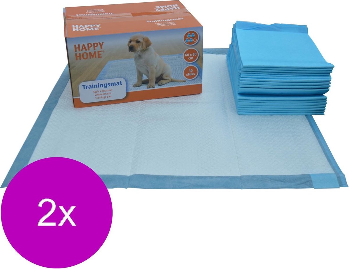Happy Home Trainingsmat 60X60 cm - Hondenzindelijkstraining - 2 x 30 stuks