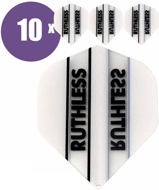 Afbeelding van het spel ABC Darts Flights - Ruthless Classic Wit - 10 sets (30 st.) Dart Flights