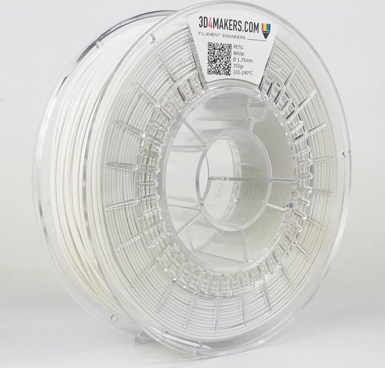 3D4Makers - PETG Filament - 1.75mm - 750 gram - White