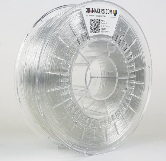3D4Makers - PETG Filament - Transparent - 1.75mm - 750 gram