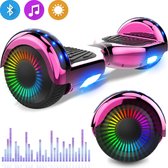 Evercross 6.5 inch Hoverboard met Flits Wielen - Roze Chroom