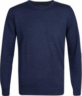 Profuomo - Pullover O-Hals Blauw - XL - Regular-fit