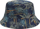 Bucket Hat Vissershoedje - Zonnehoedje Marineblauw - Palmbomen