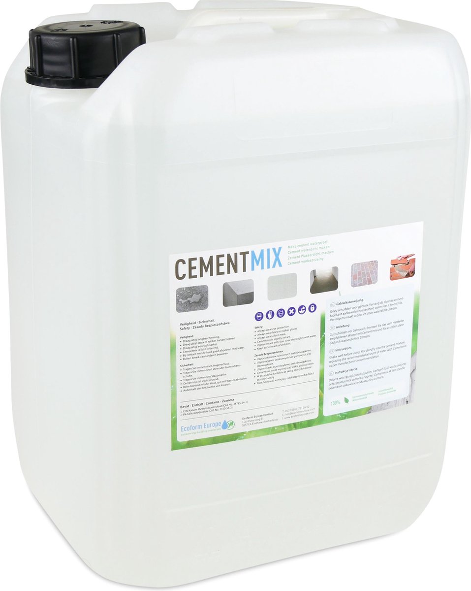 Cementmix - Permanente 100% Waterdichte Beton Sealer - Transparant 2,5L - Waterdichte Cementmix voor Beton - Gemakkelijk in gebruik - Professioneel