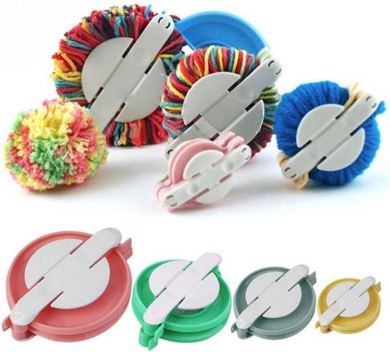 Foto: Set van 4 pompom makers 38mm 48mm 68mm 88mm