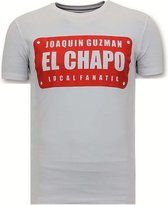 Luxe Heren T-shirt - Joaquin Guzman El Chapo - Wit