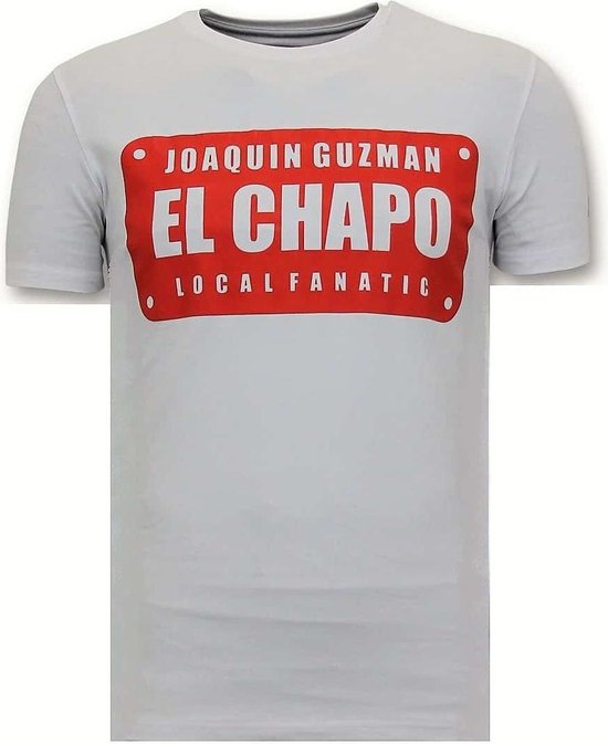 T-shirt pour homme de Luxe Local Fanatic - Joaquin Guzman El Chapo - T-shirt pour homme de Luxe Wit - Joaquin Guzman El Chapo - T-shirt pour homme Zwart taille XXL