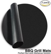 BBQ Mat Rond - BBQ mat - 24 cm - Set van 2 - Zwart