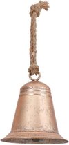 WDMT® Decorative zinken bel met jute touw | ca. 14 x 15,5 cm | Decorative herfst bel - Brons