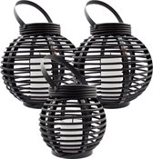 Solar LED Lantaarn Basket (set van drie stuks)