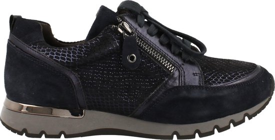 Caprice Sneaker Laag Dames Comfort Topper F Wijdte Functionele Rits - Blauw  | 39 | bol.com