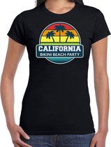 California zomer t-shirt / shirt California bikini beach party voor dames - zwart - California beach party outfit / vakantie kleding /  strandfeest shirt XS